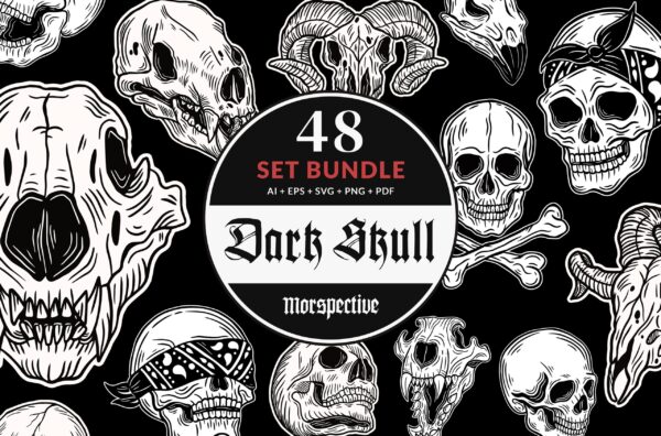 48 Set Bundle Dark Art Skull