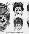 10 Set Japanese Geisha Mask Girl - Image 2
