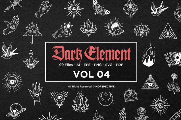 99 Dark Element Symbols Occult Tattoo