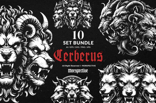 10 Bundle Dark Art Cerberus Mythical
