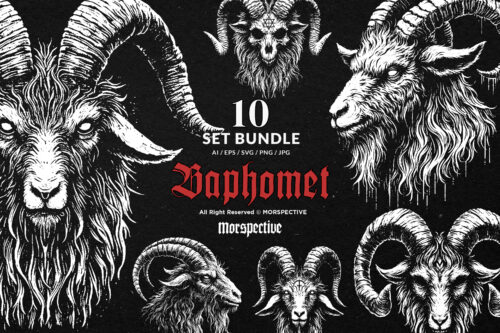 10 Bundle Dark Art Baphomet Goat Satanic