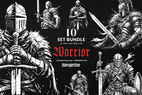 10 Bundle Dark Art Warrior Soldier