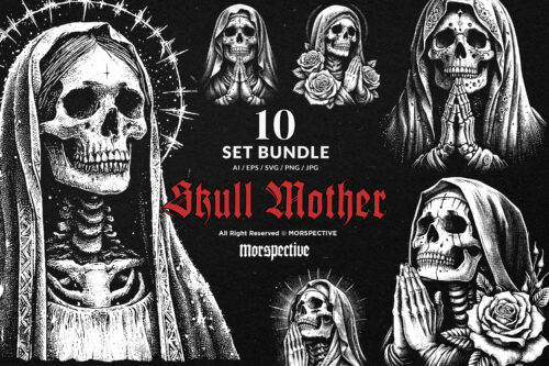 10 Bundle Dark Art Mother Skull