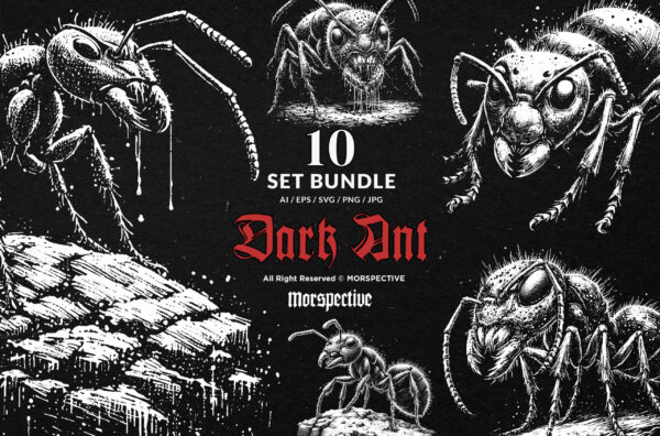 10 Bundle Dark Art Ant Insect