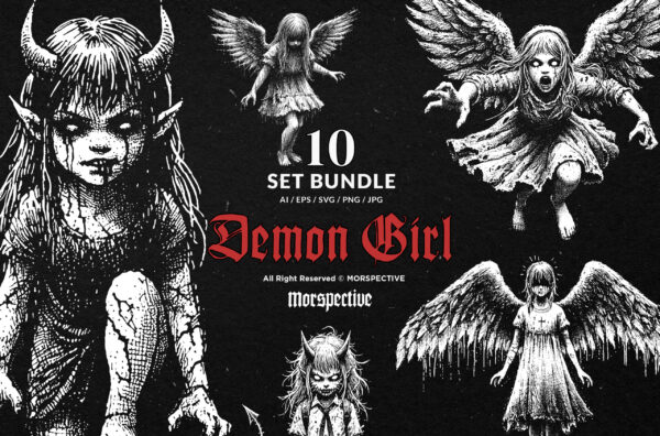 10 Bundle Dark Art Devil Girl