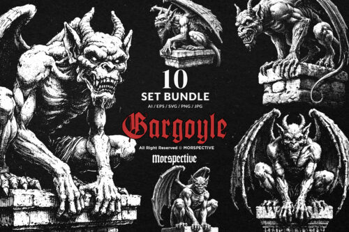 10 Bundle Dark Art Gargoyle Statue