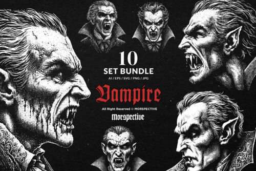 10 Bundle Dark Art Vampire Face