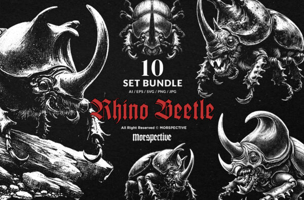 10 Bundle Dark Art Beetle Scarab