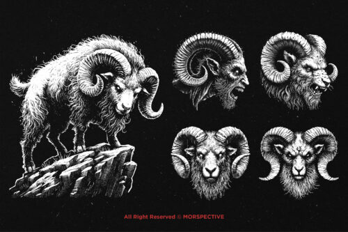 10 Bundle Dark Art Aries Goat Zodiac - Image 3