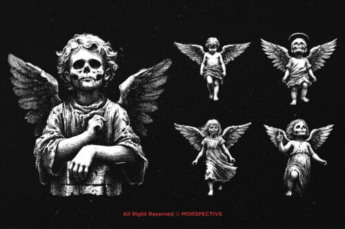 10 Bundle Dark Art Skull Kids Angel - Image 3