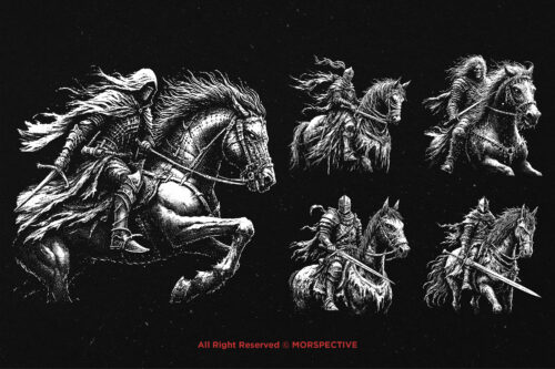 10 Bundle Dark Warrior Riding Horse - Image 3