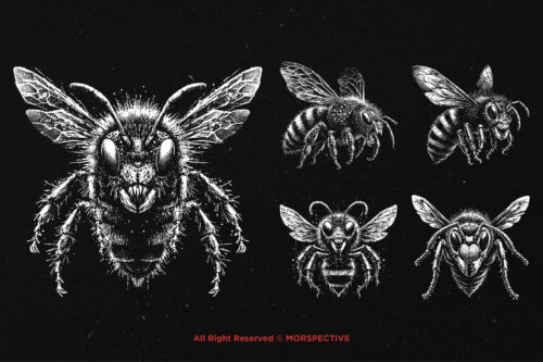 10 Bundle Dark Art Bumble Bee Insect - Image 3