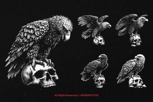 10 Bundle Dark Art Eagle with Skull - Image 3