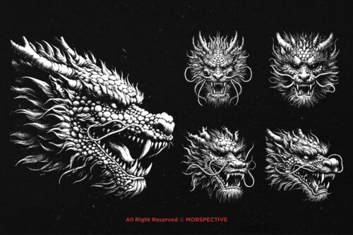 10 Bundle Dark Art Dragon Head - Image 3