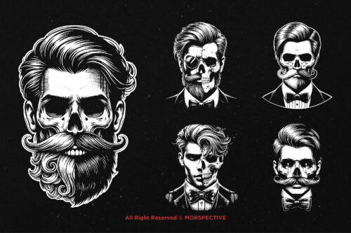 10 Bundle Dark Art Gentleman Skull - Image 3