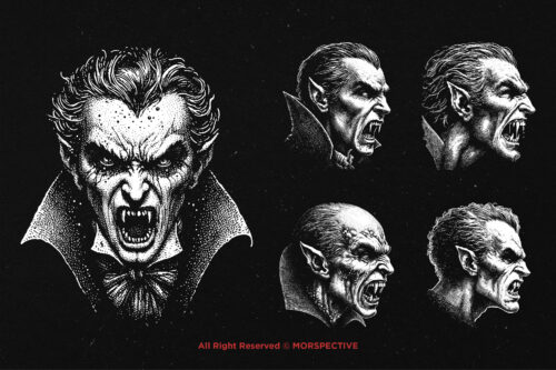 10 Bundle Dark Art Vampire Face - Image 3