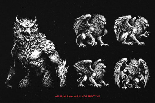 10 Bundle Dark Art Griffin Monster - Image 3