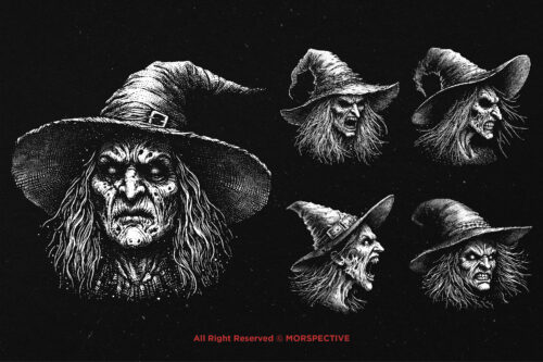 10 Bundle Dark Art Witch Head Women - Image 3
