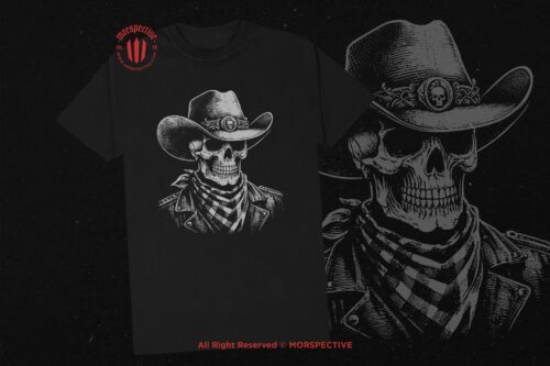 10 Bundle Dark Art Skull Cowboy Head - Image 2