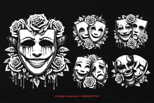 10 Bundle Dark Art Smile and Cry Mask - Image 5