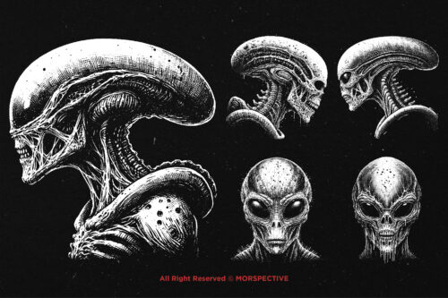 10 Bundle Dark Art Alien Head Ufo Monster - Image 5