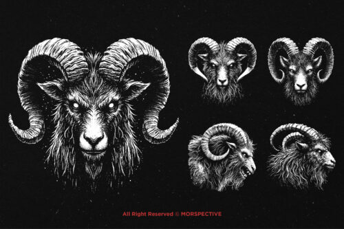 10 Bundle Dark Art Capricorn Goat Zodiac - Image 5