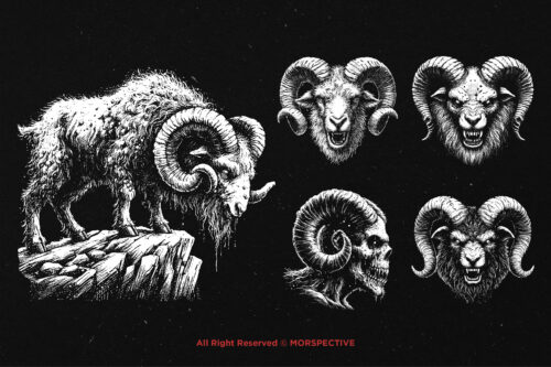 10 Bundle Dark Art Aries Goat Zodiac - Image 5