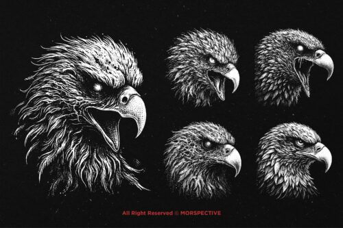 10 Bundle Dark Art Eagle Bird Head - Image 5