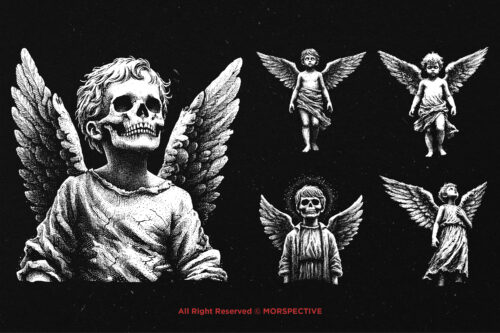 10 Bundle Dark Art Skull Kids Angel - Image 5