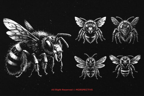 10 Bundle Dark Art Bumble Bee Insect - Image 5