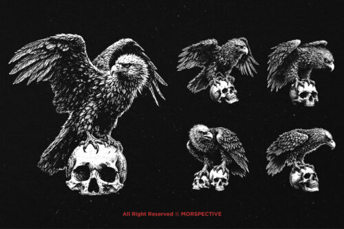 10 Bundle Dark Art Eagle with Skull - Image 5