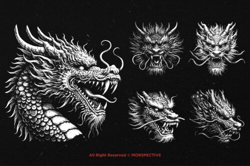 10 Bundle Dark Art Dragon Head - Image 5