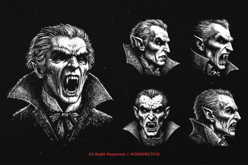 10 Bundle Dark Art Vampire Face - Image 5