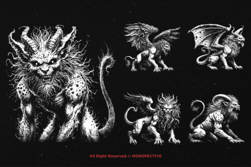 10 Bundle Dark Art Chimera Lion - Image 5