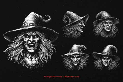 10 Bundle Dark Art Witch Head Women - Image 5