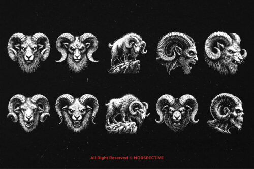 10 Bundle Dark Art Aries Goat Zodiac - Image 6