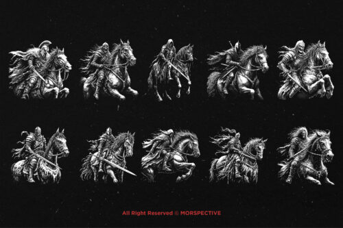 10 Bundle Dark Warrior Riding Horse - Image 6