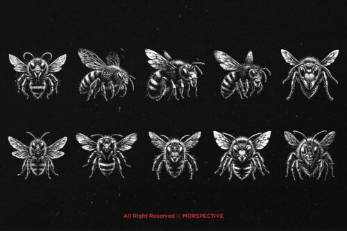 10 Bundle Dark Art Bumble Bee Insect - Image 6