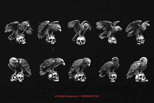 10 Bundle Dark Art Eagle with Skull - Image 6