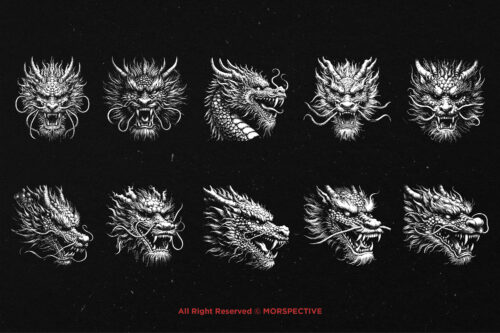 10 Bundle Dark Art Dragon Head - Image 6