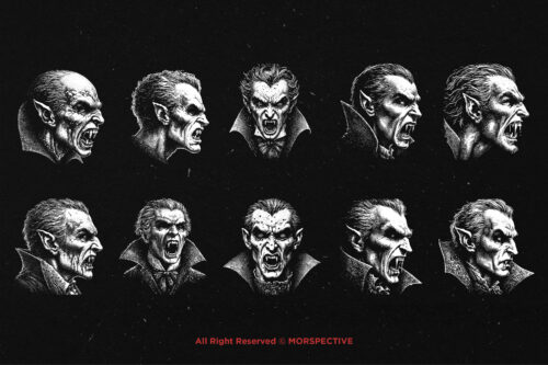 10 Bundle Dark Art Vampire Face - Image 6