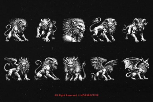 10 Bundle Dark Art Chimera Lion - Image 6