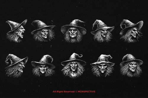 10 Bundle Dark Art Witch Head Women - Image 6