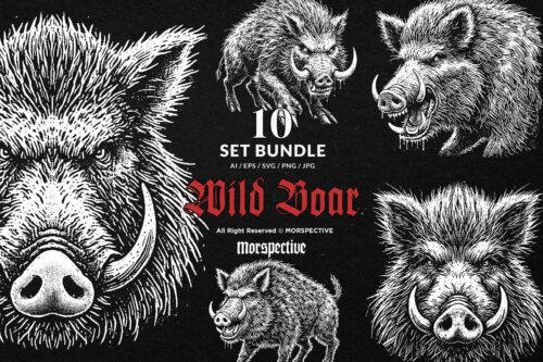 10 Bundle Dark Art Wild Boar Beast