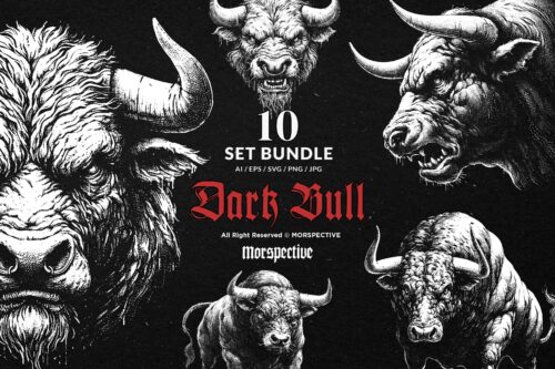 10 Bundle Dark Art Bulls Beast
