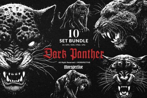 10 Bundle Dark Art Panther Beast