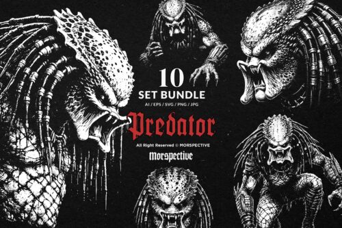 10 Bundle Dark Art Predator Aliens