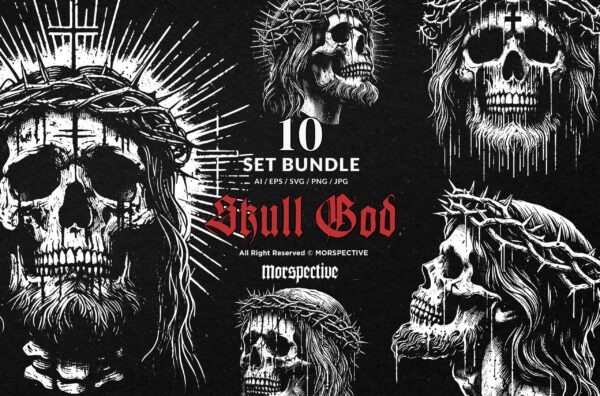 10 Bundle Dark Art Skull God Prophet