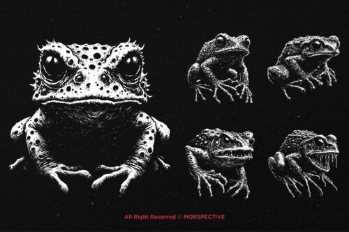 10 Bundle Dark Art Frog Skull - Image 3