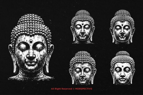 10 Bundle Dark Art Buddha Face - Image 3